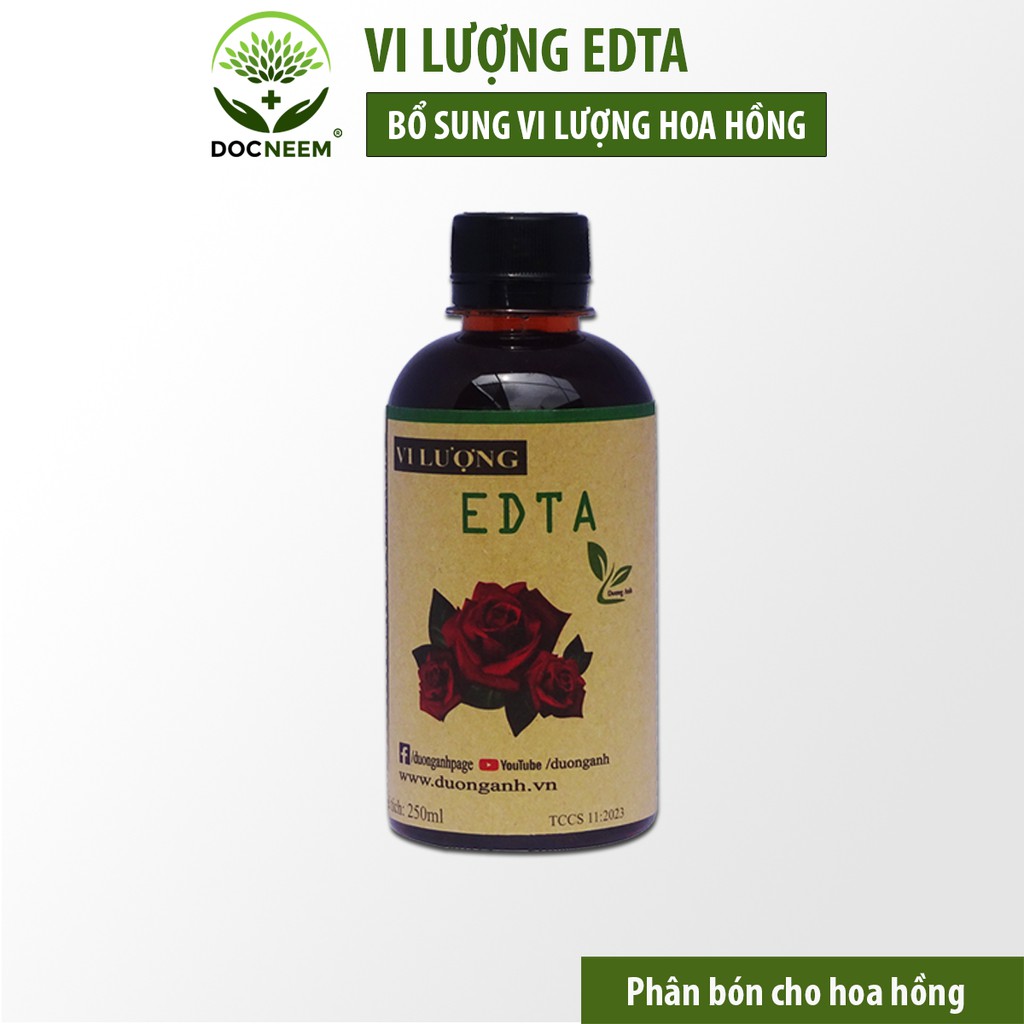 Phân bón vi lượng DOCNEEM trị vàng lá gân xanh, cho hoa hồng, hoa lan, cây cảnh trong nhà và ngoài trời, chai 250ml