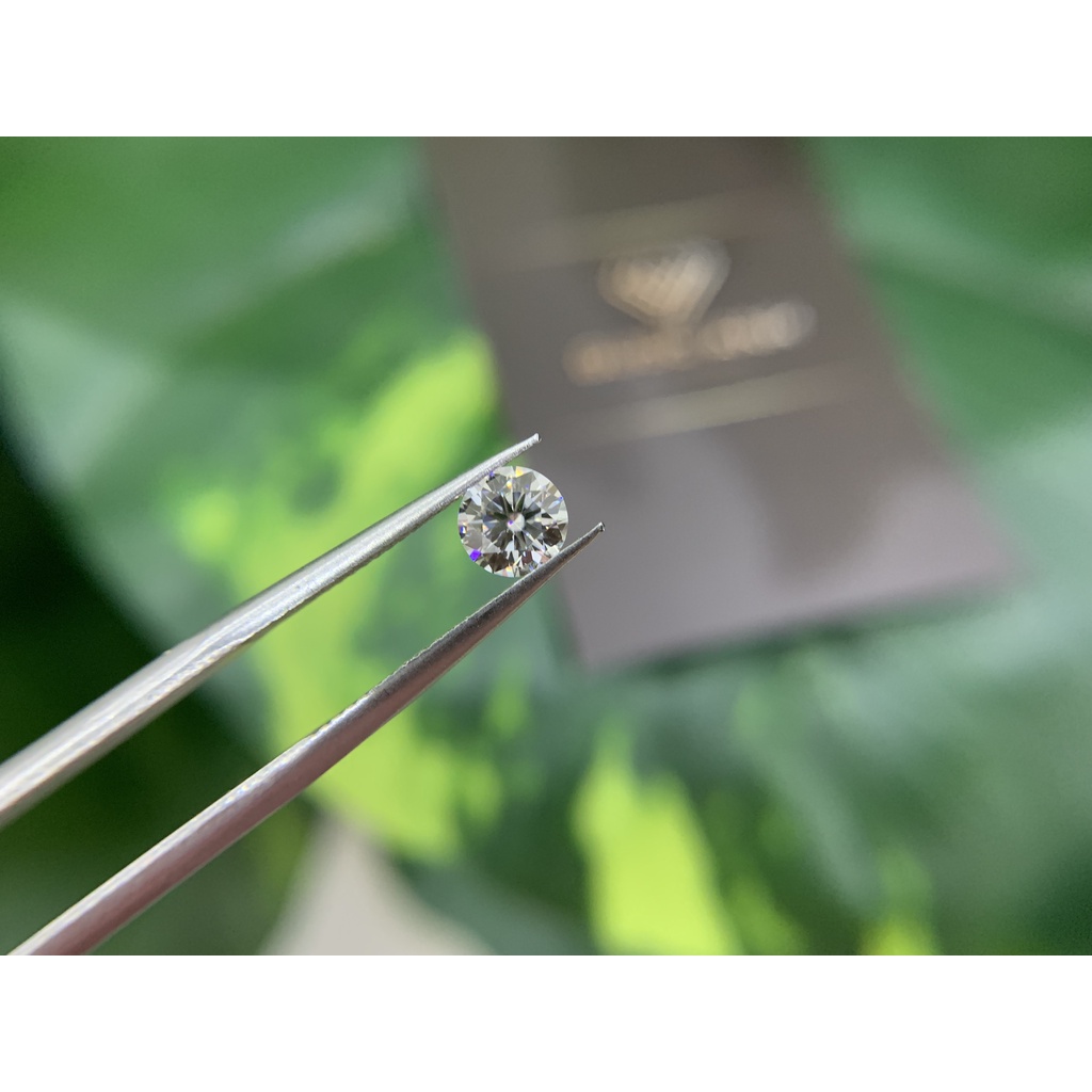 (Size 5ly) Kim cương nhân tạo Mỹ  Moissanite, giác cắt tròn chuẩn kim cương