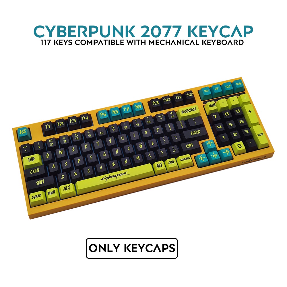 GMK Cyberpunk Keycap, 122 phím PBT Keycaps OEM Cấu hình OEM DYE-SUB Cá nhân hóa GMK Keycaps cho bàn phím cơ / Bàn phím cơ chơi game