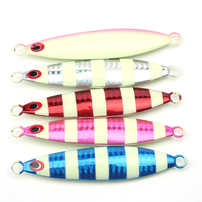 Mồi Câu Cá Giả Bằng Kim Loại Cứng Có Lưỡi Câu Phát Sáng 60/80/100/120g