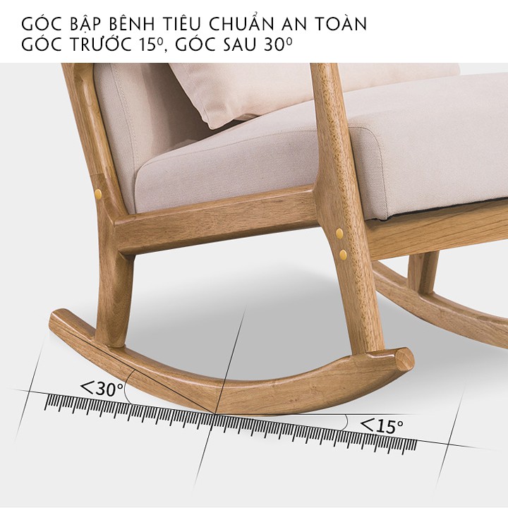 Ghế thư giãn bập bênh có tựa đầu[KÈM ĐÔN ĐỂ CHÂN]