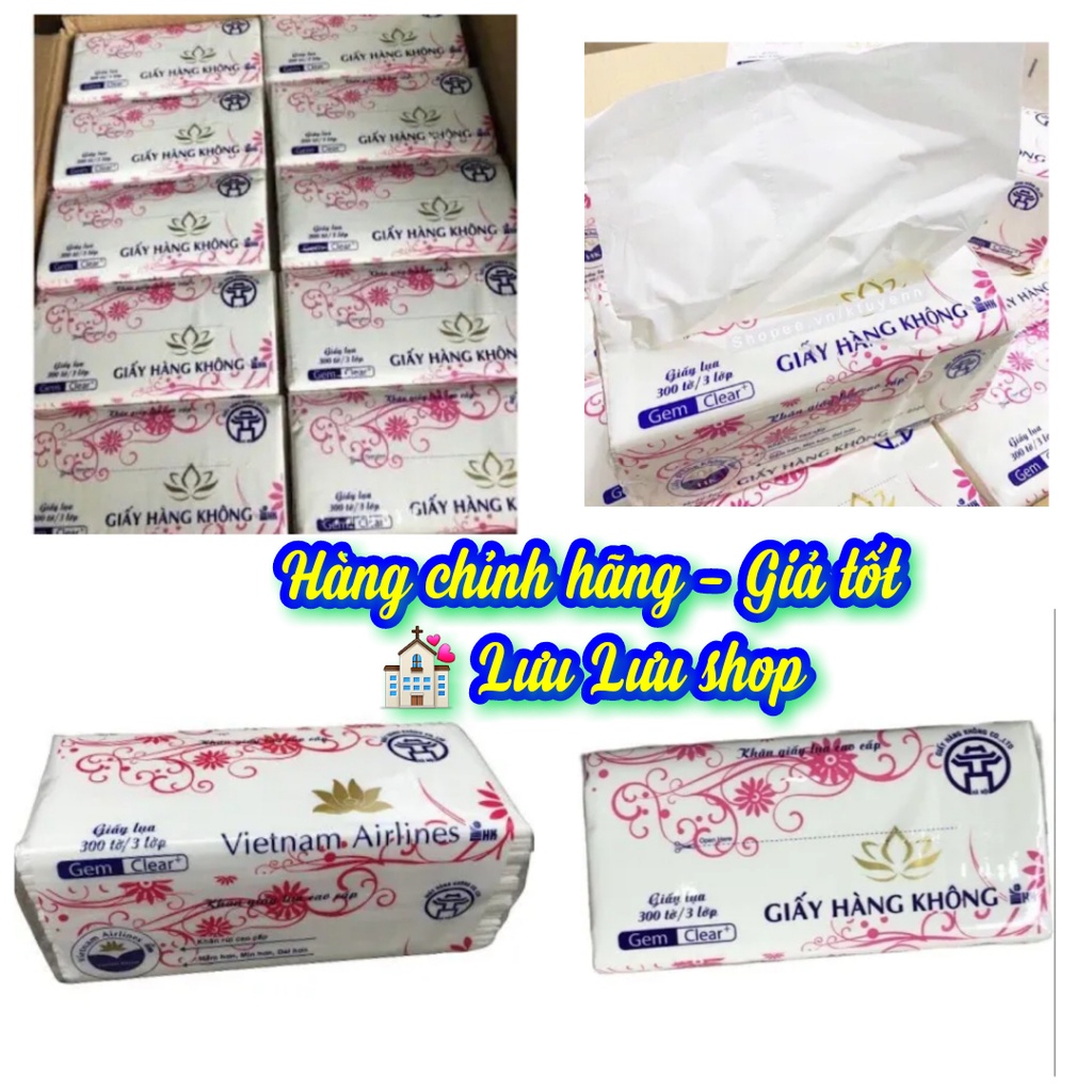 Khăn giấy lụa cao cấp Hàng Không 300 tờ 3 lớp