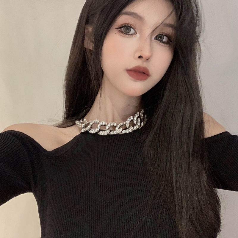 Áo thun COZOK tay dài trễ vai dáng ôm thời trang