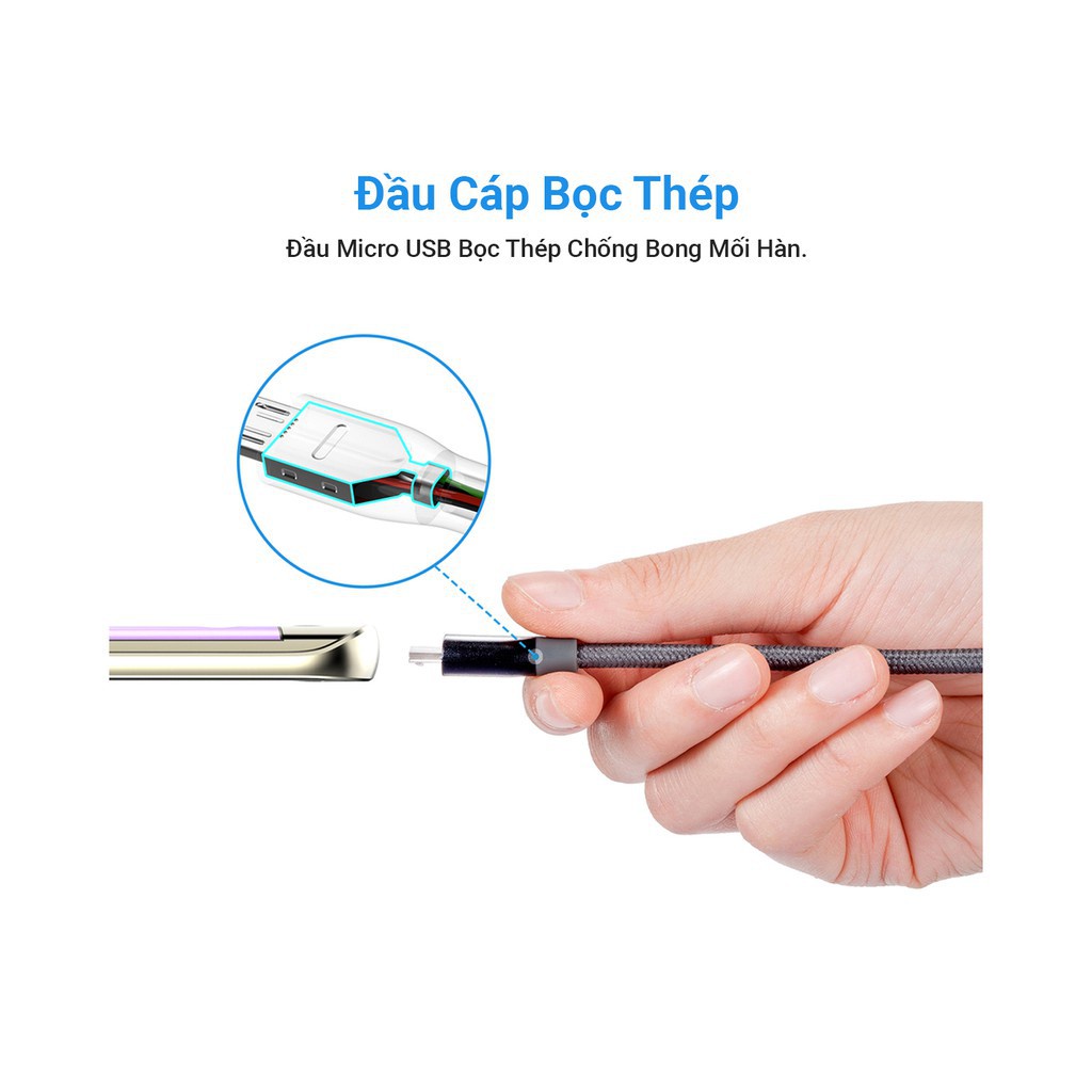  Cáp sạc ANKER PowerLine+ Micro USB dài 0.9m kèm bao da- A8142