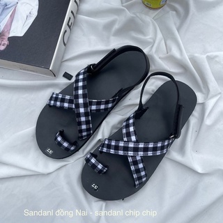 dép xăng đan nữ A24 ca rô size 34 đến 42 ( sandal đồng nai )