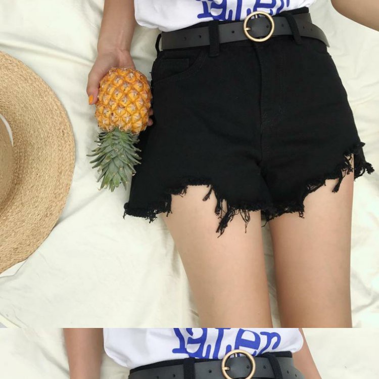 Quần Short Denim Lưng Cao Kiểu Retro Hàn Quốc Thời Trang Mùa Hè Cho Nữ