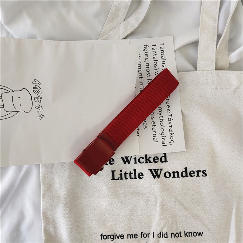 [Spot] Thắt Lưng Vải Canvas Khóa Sắt Tự Động Thời Trang Cho Học Sinh