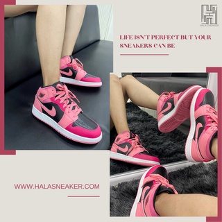 Giày nike chính hãng air jordan 1 mid gs coral chalk 554725 662 -jd1 nam nữ pink auth- authentic- halasneaker.com