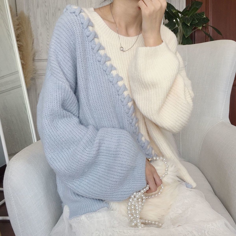 IELGY    Áo sweater Màu Sắc Tươi Tắn Phong Cách Nhật Bản Cho Nữ