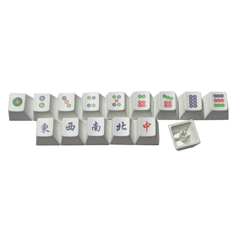 Set 15 Nút Bàn Phím Mạt Chược PBT OEM In Hình Thăng Hoa Cho Bàn Phím Cơ