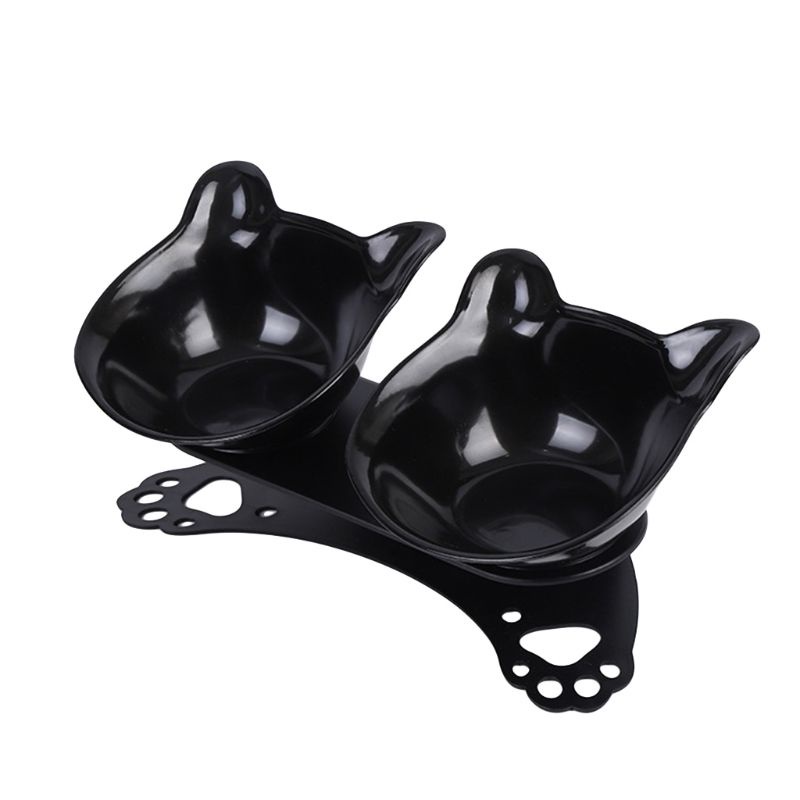 Tô Đựng Thức Ăn / Nước Uống Hai Ngăn Kèm Giá Đỡ 15 Ngăn Dành Cho Thú Cưng° Thảm Lót Sàn Không Trơn Tslilted