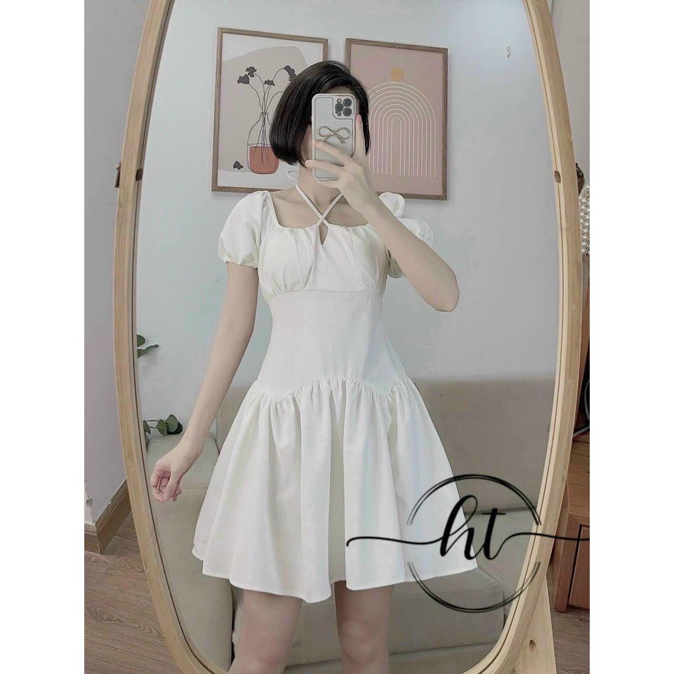 VÁY đệm ngực chiết eo buộc dây