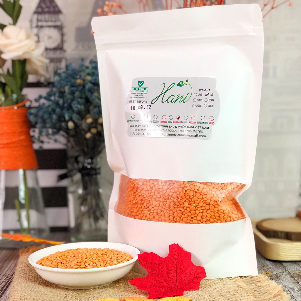 1KG Đậu Lăng Đỏ Hữu Cơ Nhập Khẩu Canada/Mỹ Không Biến Đổi Gen, Tốt Cho Trẻ Nhỏ và Phụ Nữ Mang Thai   Hani Healthy Food