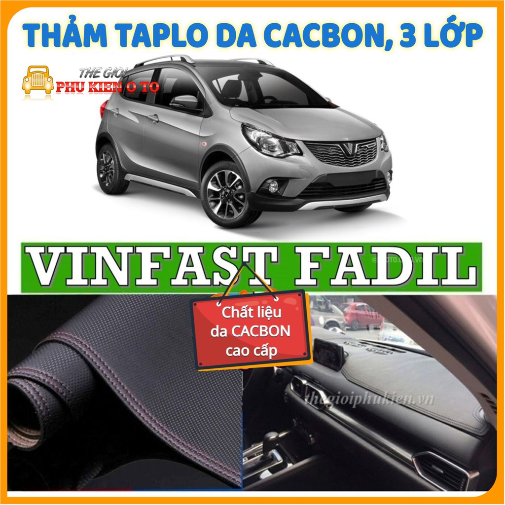 Thảm taplo Vinfast FADIL 2018 - 2021 da Cacbon cao cấp, chống nóng ô tô hiệu quả