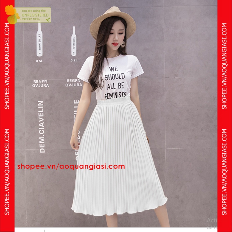 Chân váy phối xếp ly nhỏ 2 tầng lưng thun mt1106, mt828, mt949 cute và dễ thương xinh yêu aoquangiasi.com