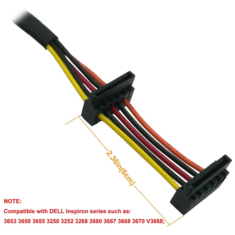 Cáp Nguồn HDD SATA 15 Pin X2 Sang Mini 6 Pin ATX Cho Dell Inspiron 3653 3650 Series