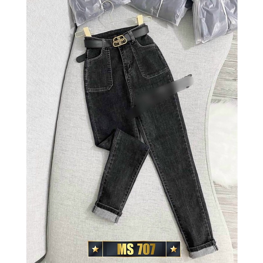 Quần jean nữ rách lưng cao phối túi kiểu skinny ôm dáng, quần bò nữ đẹp co giãn thời trang A-T Fashion - MQ707 | BigBuy360 - bigbuy360.vn