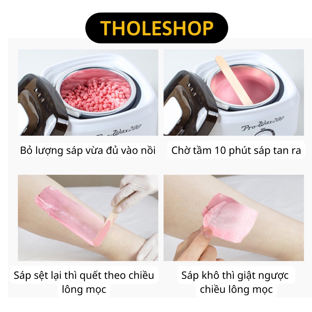 Sáp Wax Lông - Sáp Tẩy Lông Dừa Màu Hồng Siêu Bám Lông, Dùng Cho Da Nhạy Cảm 1010