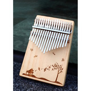 Đàn kalimba 17 phím khắc hình piano, tặng đầy đủ phụ kiện, túi, búa, hướng dẫn tự học, khăn lau, dán phím