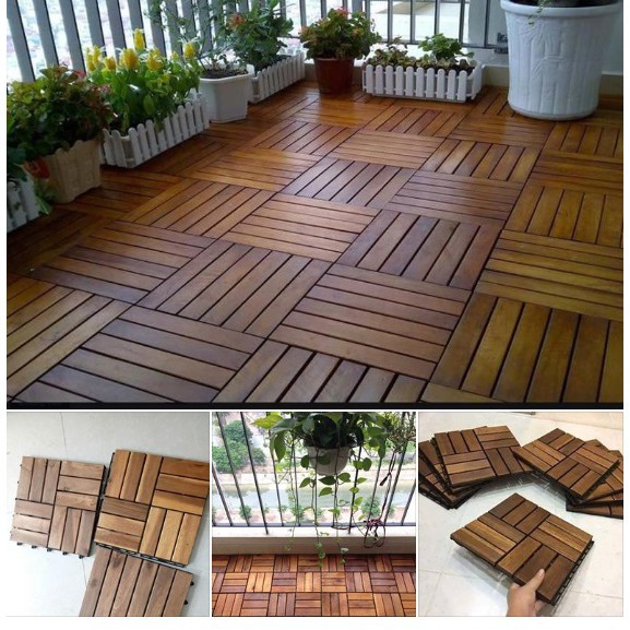 Tấm lát sàn ban công gỗ tự nhiên đã được xử lý theo tiêu chuẩn xuất khẩu