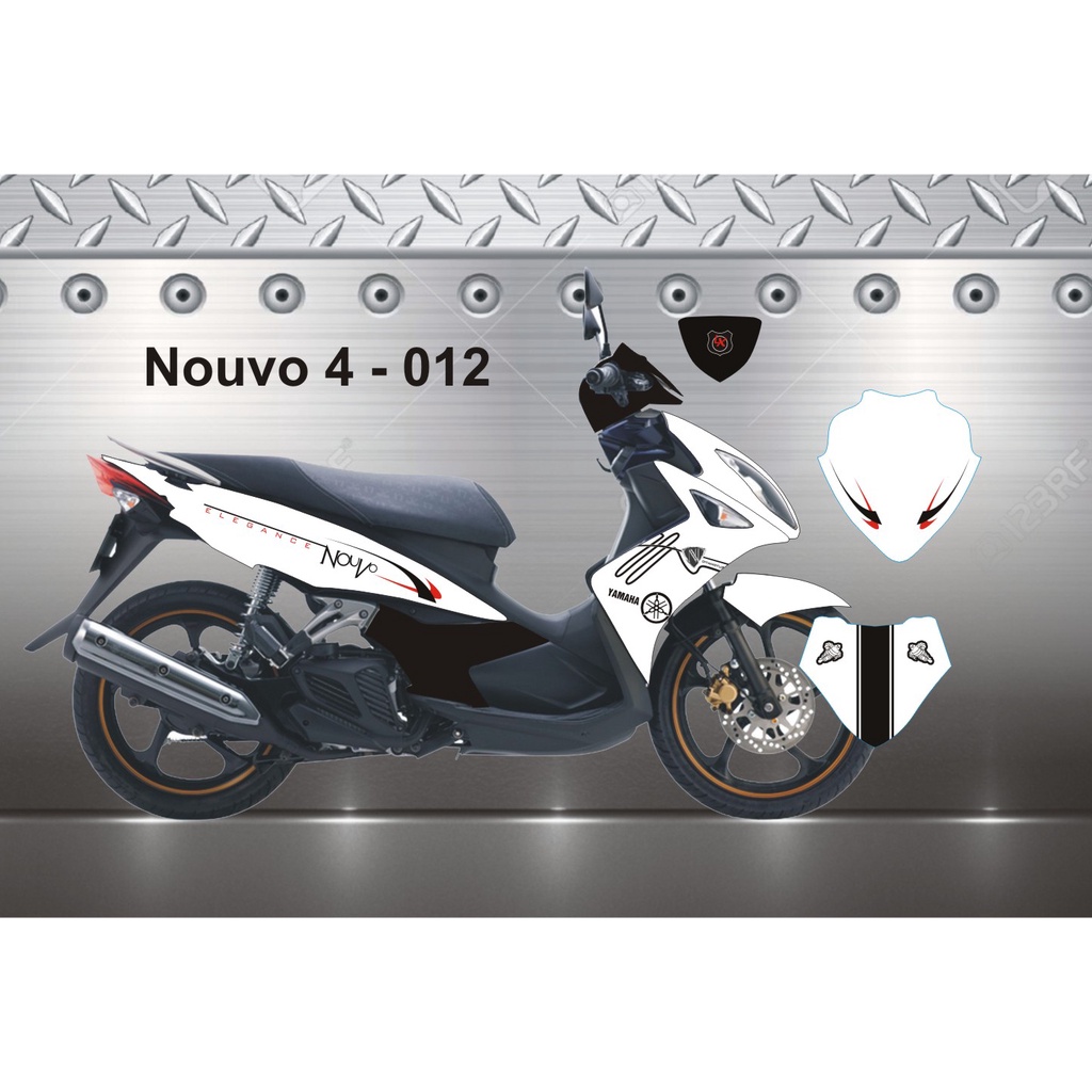 Mẫu Tem Trùm Nouvo LX Trắng Chỉ Đơn Giản