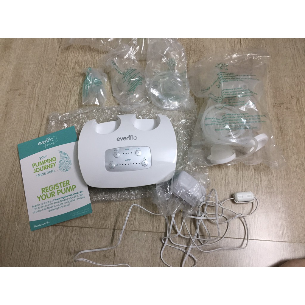Set Trọn bộ máy hút sữa Evenflo (2 vòi) + 6 bình Playtex + 3 bình Medela TẶNG GIÁ TREO BÌNH + 2 BÌNH ĂN BỘT +NÚM TI AVEN