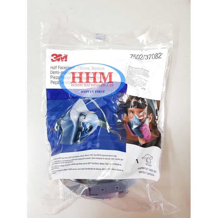 Bộ mặt nạ phòng độc 3M 7502 và phin lọc 3M 6001