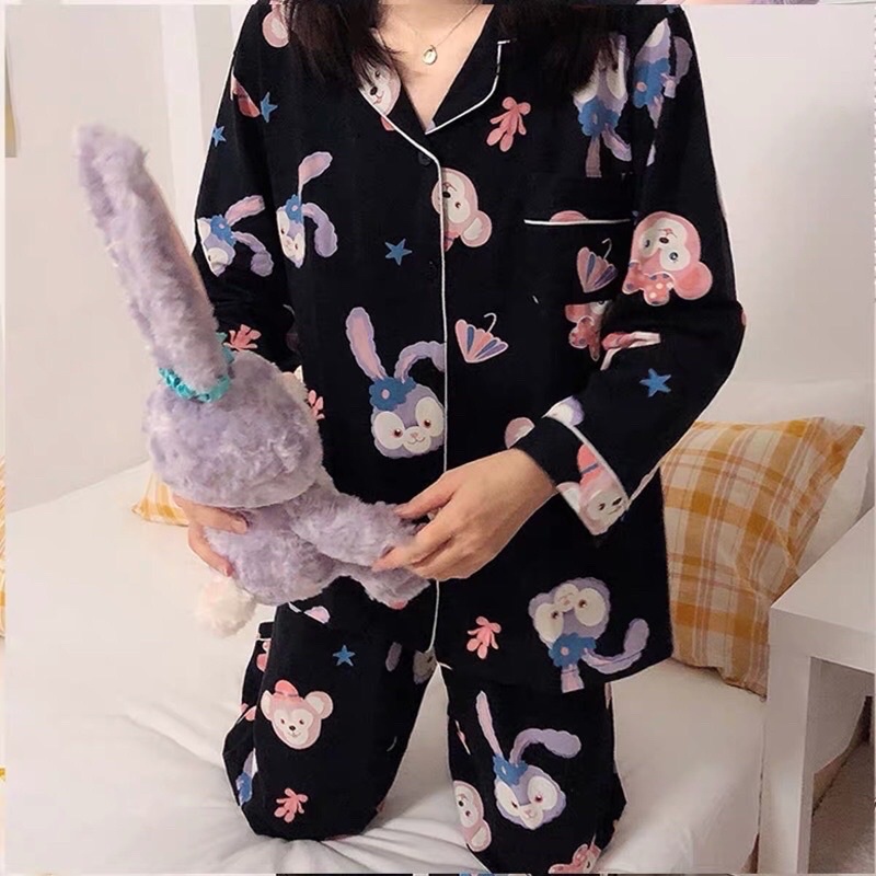Bộ pijama thu đông tay dài hoạ tiết trẻ trung | BigBuy360 - bigbuy360.vn