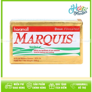 [CHỈ GIAO HCM] Bơ Lạt Marquis Elle & Vire 80% Béo 200gr - Unsalted Butter