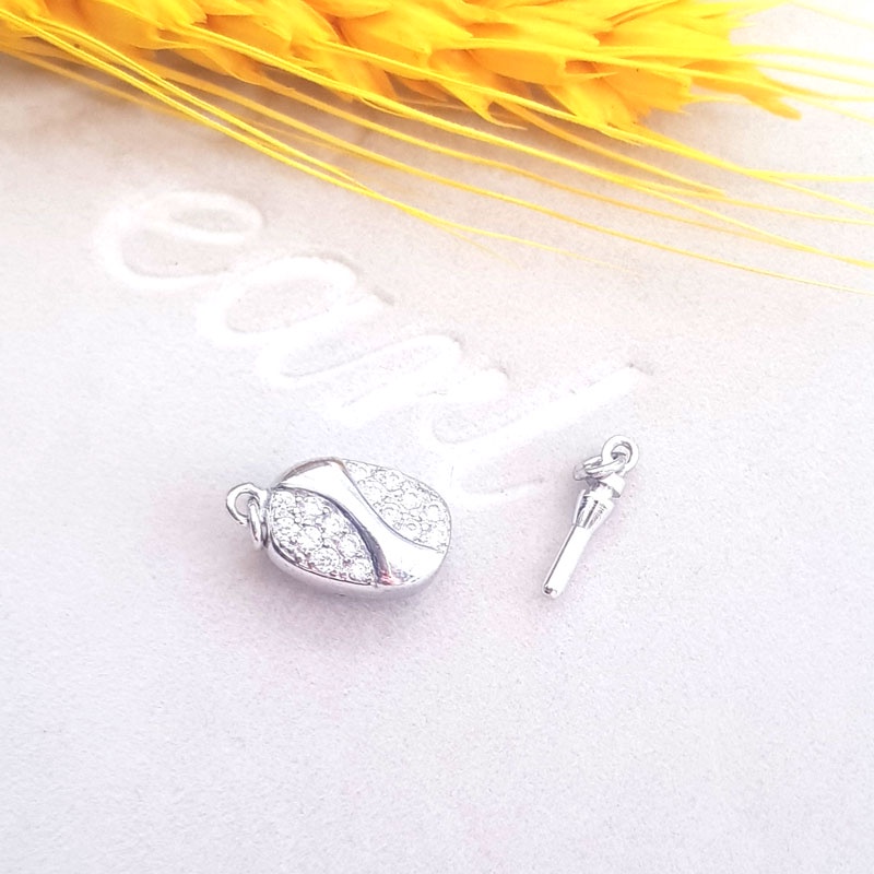 [K30B] Phụ kiện trang sức (DIY) - Khóa Yên ngựa nạm đá  zircon cho vòng cổ vòng tay kiểu chuỗi