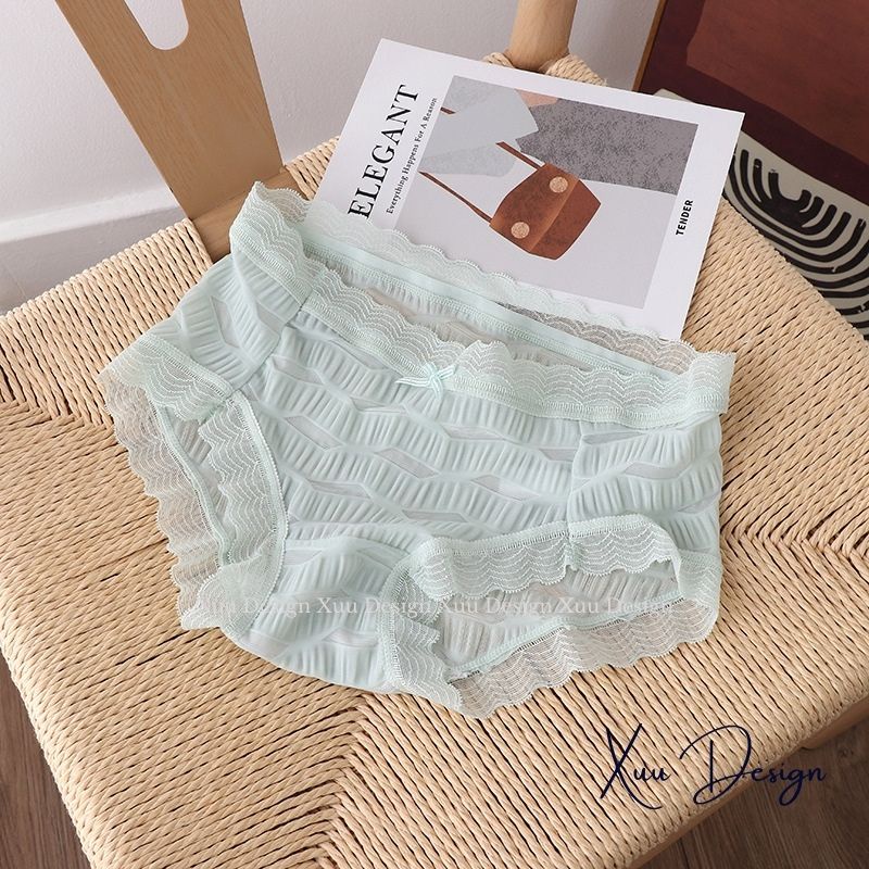 Quần lót nữ Wexuu quần lót Su cao cấp mặt nhăn phối ren co dãn mềm mại kháng khuẩn thông thoáng - QC94
