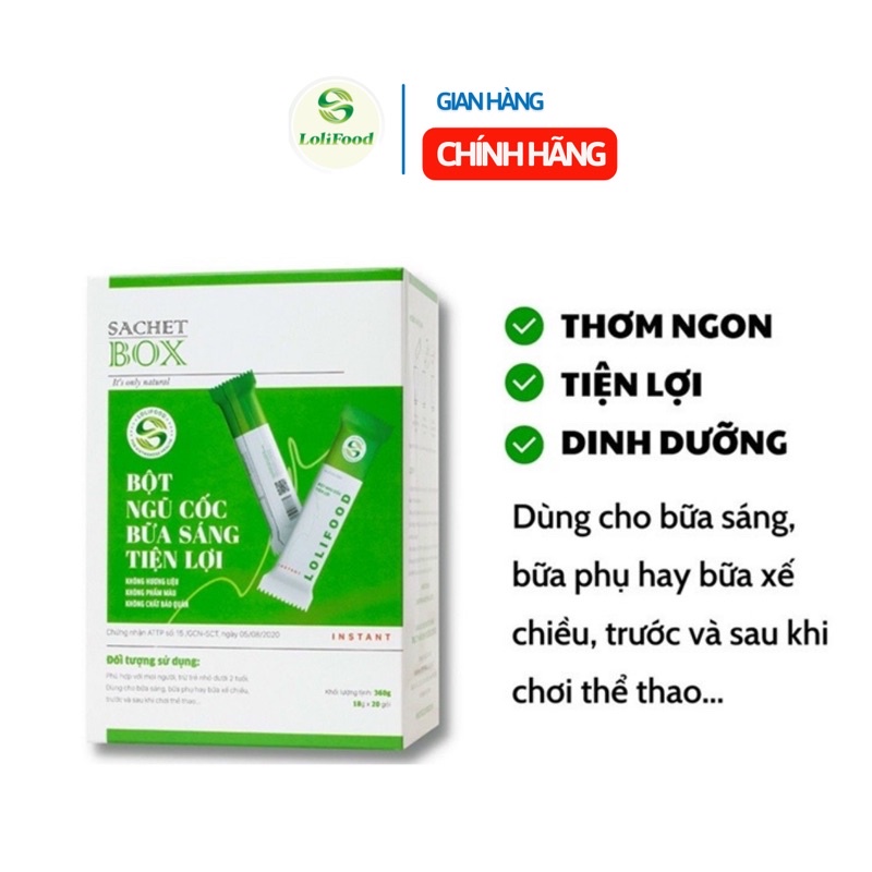 Bột Ngũ Cốc Ăn Sáng Tiện Lợi Lolifood (5 Gói x 18Gr)