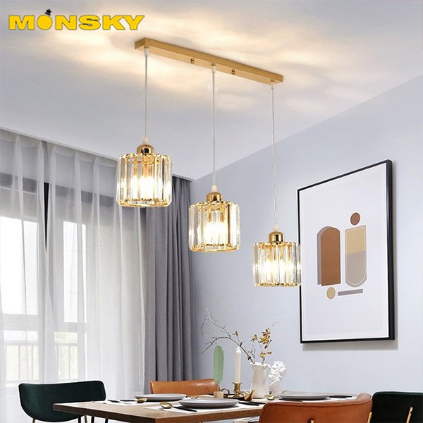 Đèn thả MONSKY ALANA pha lê hiện đại - kèm bóng LED và đế ốp trần