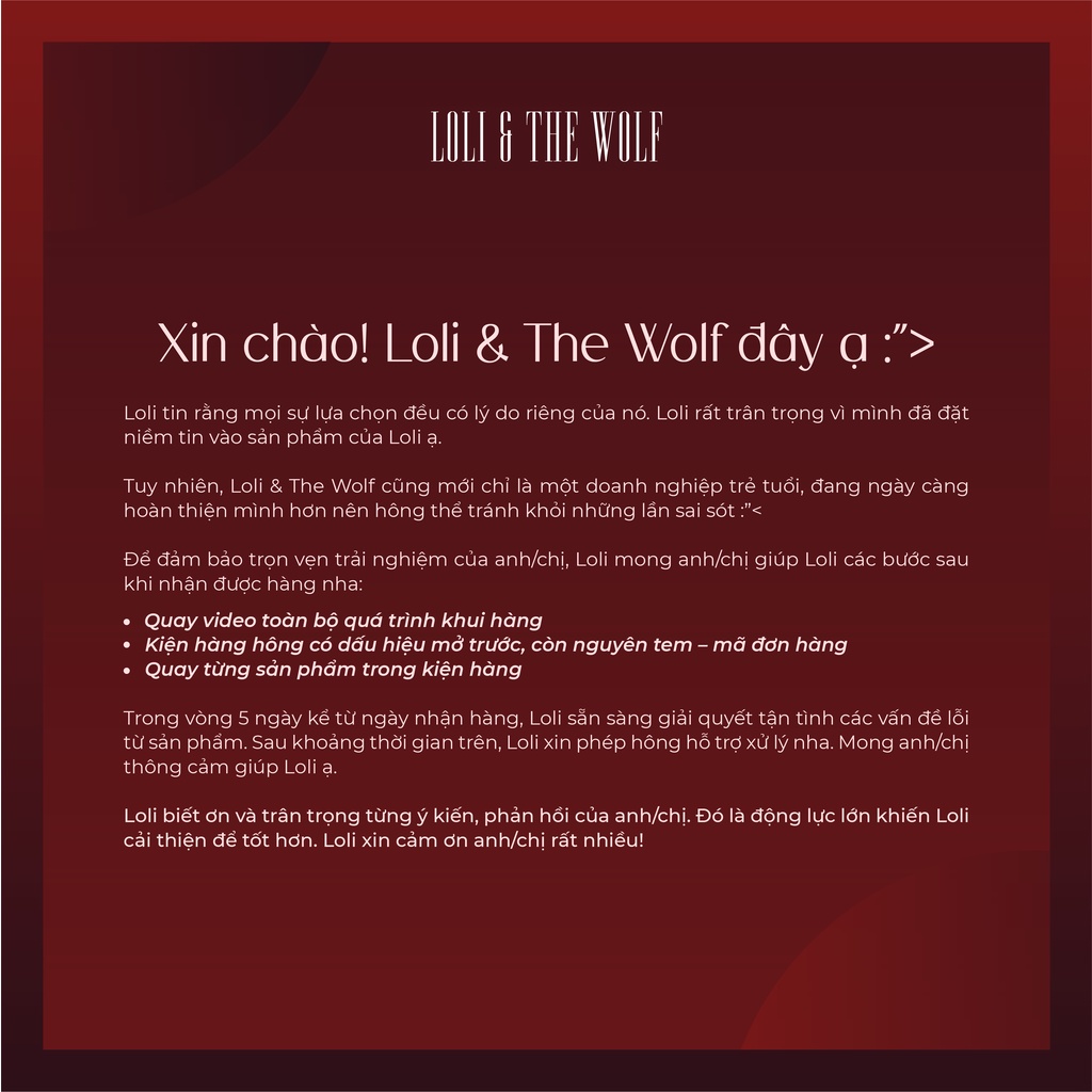 Nước hoa vùng kín nữ Loli & The Wolf Eau De Parfum lưu hương lâu chai 2ml, 10ml | BigBuy360 - bigbuy360.vn