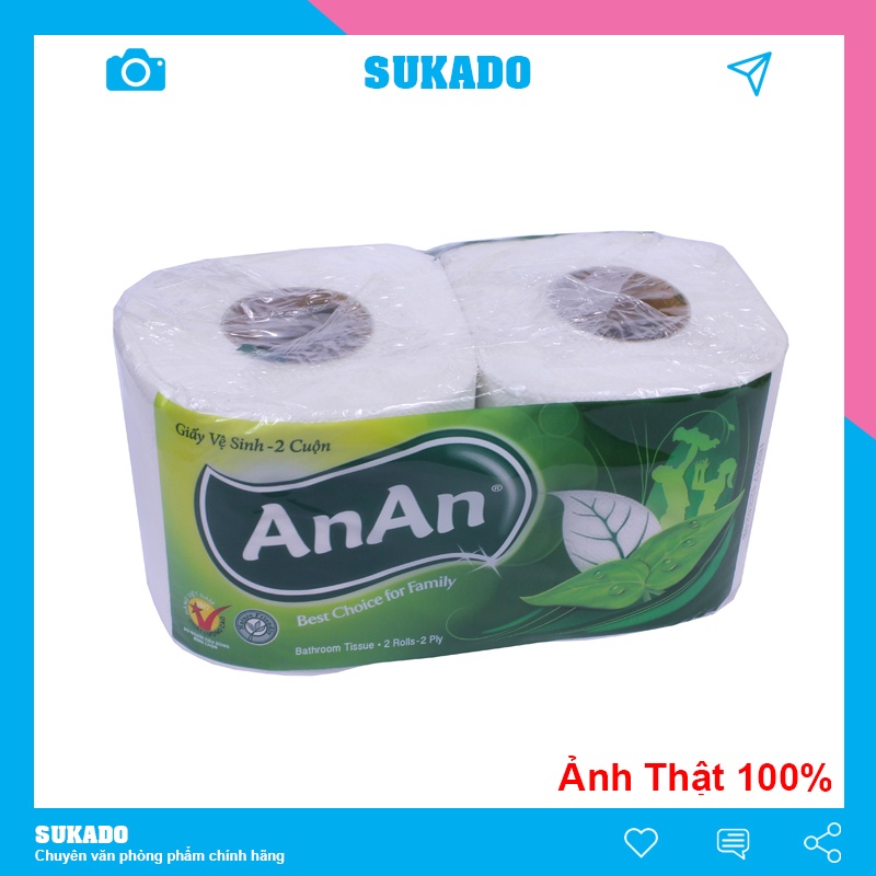 Giấy Vệ Sinh Cuộn An An 2 lớp - Lốc 10 Cuộn Dày SUKADO GVSA03