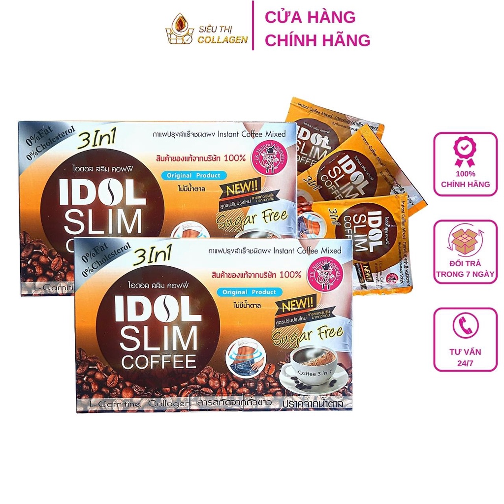 Cà phê hỗ trợ giảm cân Idol Slim Thái Lan mẫu mới hộp 10 gói
