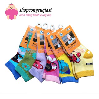 Vớ In Chống Trượt Cổ Cao KameKid Size SS - Made in VietNam - Màu Ngẫu Nhiên
