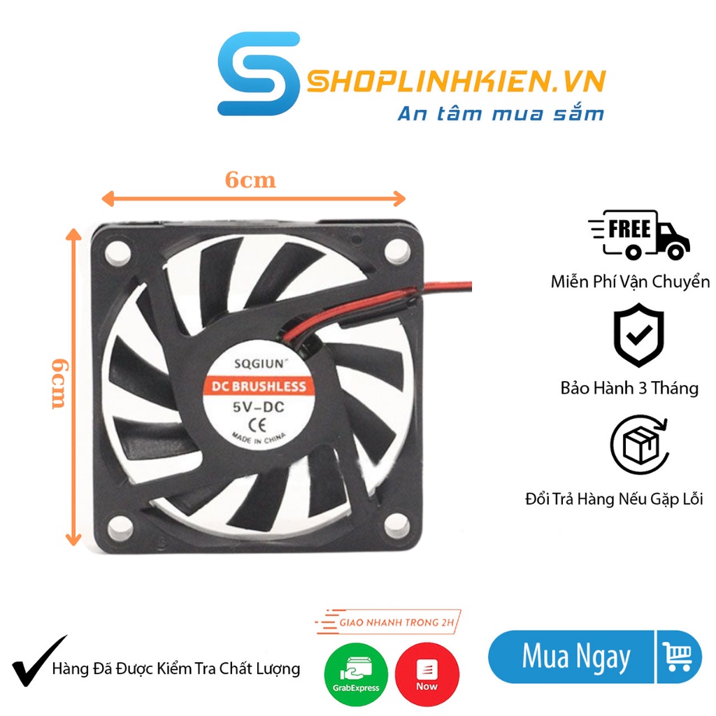 Quạt Tản Nhiệt 5V 6x6CM 1500RPM 2800RPM🍀Hút Mùi Thổi Nhiệt Máy Tính Thủy Sinh Tiện Dụng-ShopLinhKienM2M