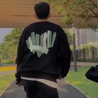 ZHELIHANGFEI Áo Thun Sweater Tay Dài Dáng Rộng In Chữ Preppy Dễ Thương