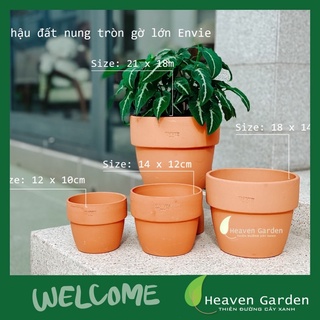 Chậu đất nung tròn gờ lớn envie vintage