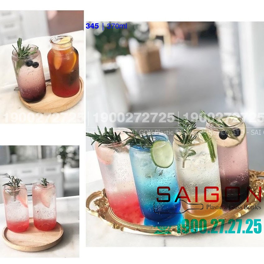 Ly Thủy Tinh Glass Can 370ml | Thủy Tinh Cao Cấp