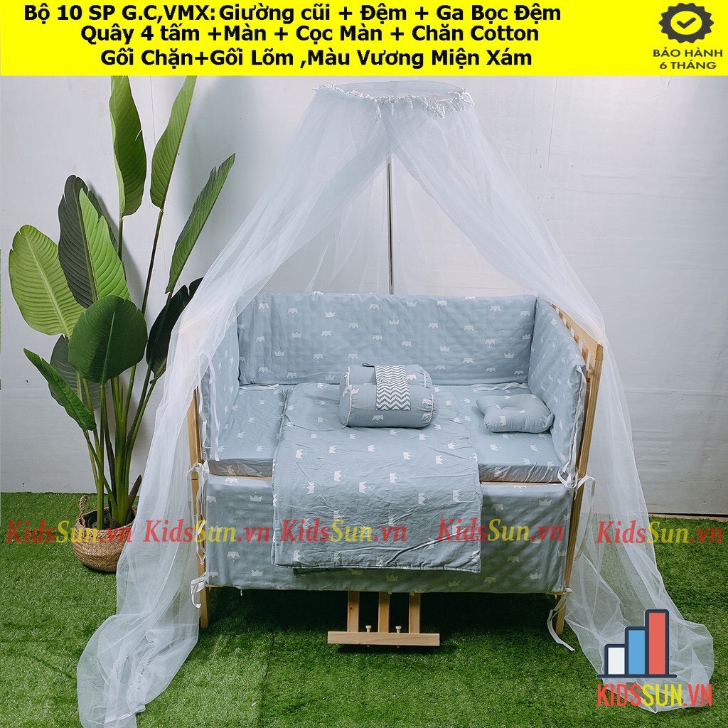 Cũi 2 Tầng Trẻ Em Chất Liệu Gỗ Thông Nhập Khẩu Có Giát Để Đồ Tặng Ga Chống Thấm  GIÁ XƯỞNG | BigBuy360 - bigbuy360.vn