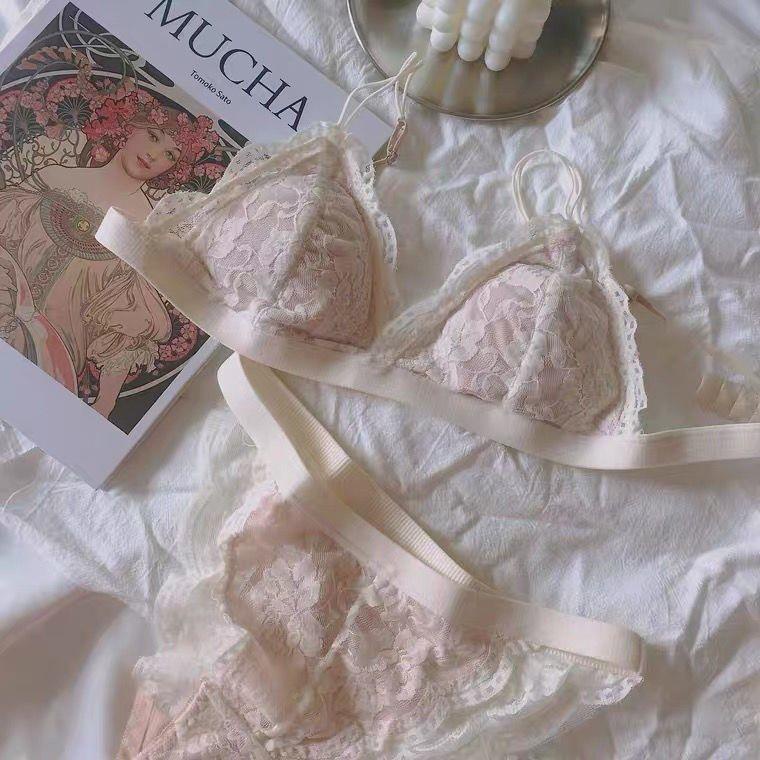 Bộ đồ lót không gọng siêu mỏng phối ren thiết kế quyến rũ cho nữ
