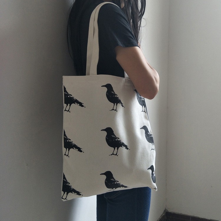 (Freeship từ 50k)MD156- TÚI TOTE IN HÌNH CHIM BÔI