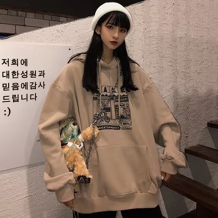 Áo Hoodie Tay Dài Dáng Rộng In Hình Cửa Hàng Tiện Lợi Phong Cách Mỹ Thời Trang Unisex M-5XL