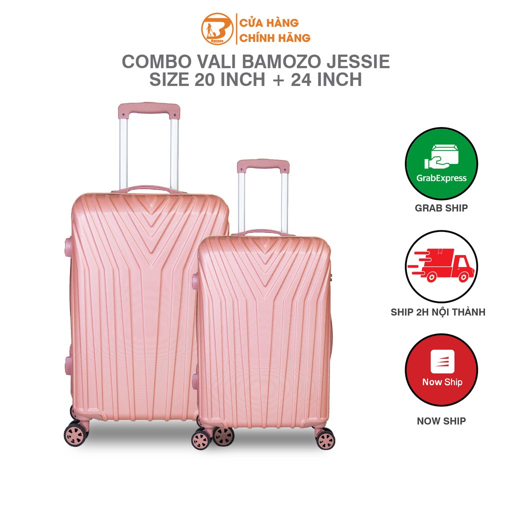 Bộ 2 vali du lịch Bamozo Jessie khóa kéo Size 20" + Size 24"