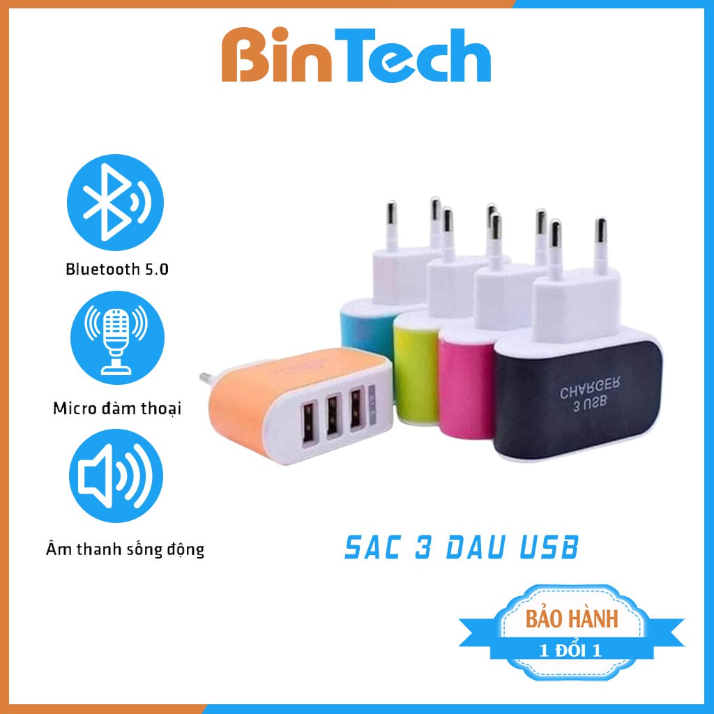 Củ Sạc 3 Đầu Tiện Lợi  - BINTECH