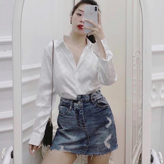 ÁO SƠ MI CHỮ CHẤT LỤA SANG CHẢNH MS24100