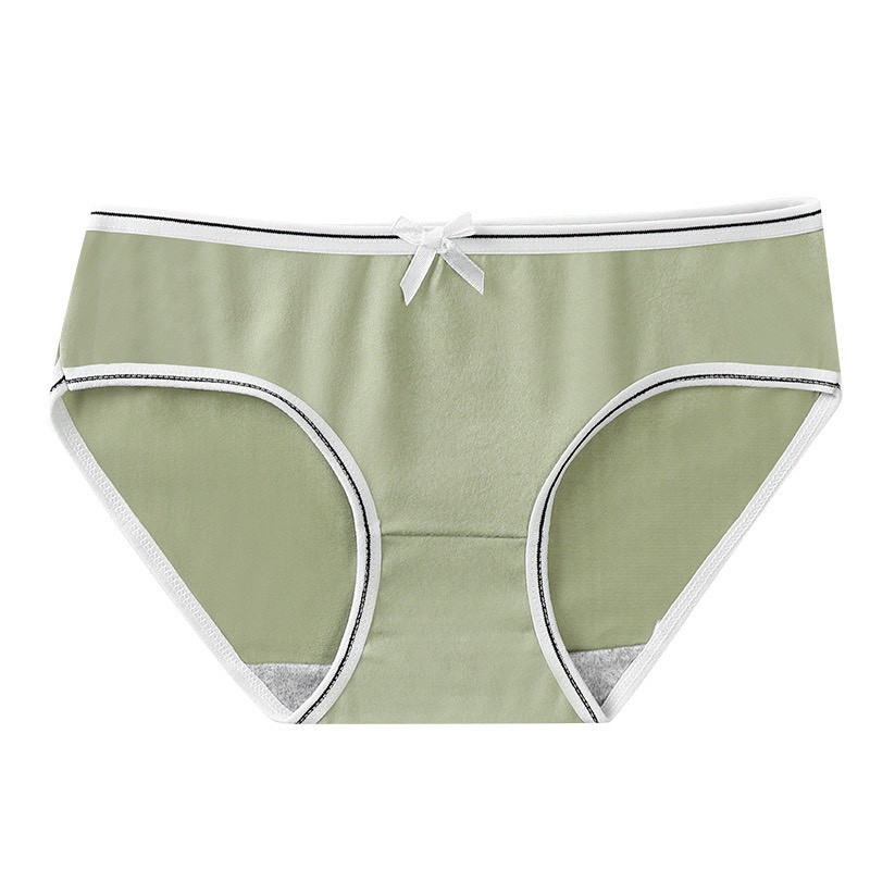 Quần Lót Nữ Cotton Viền Đen Trắng Nơ 000