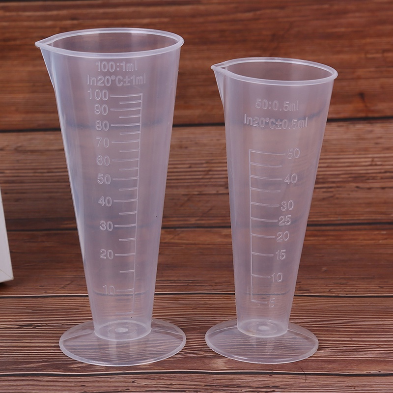 Bộ 2 Cốc Đo Lường Hình Nón Bằng Nhựa Trong Suốt Có Thể Tái Sử Dụng